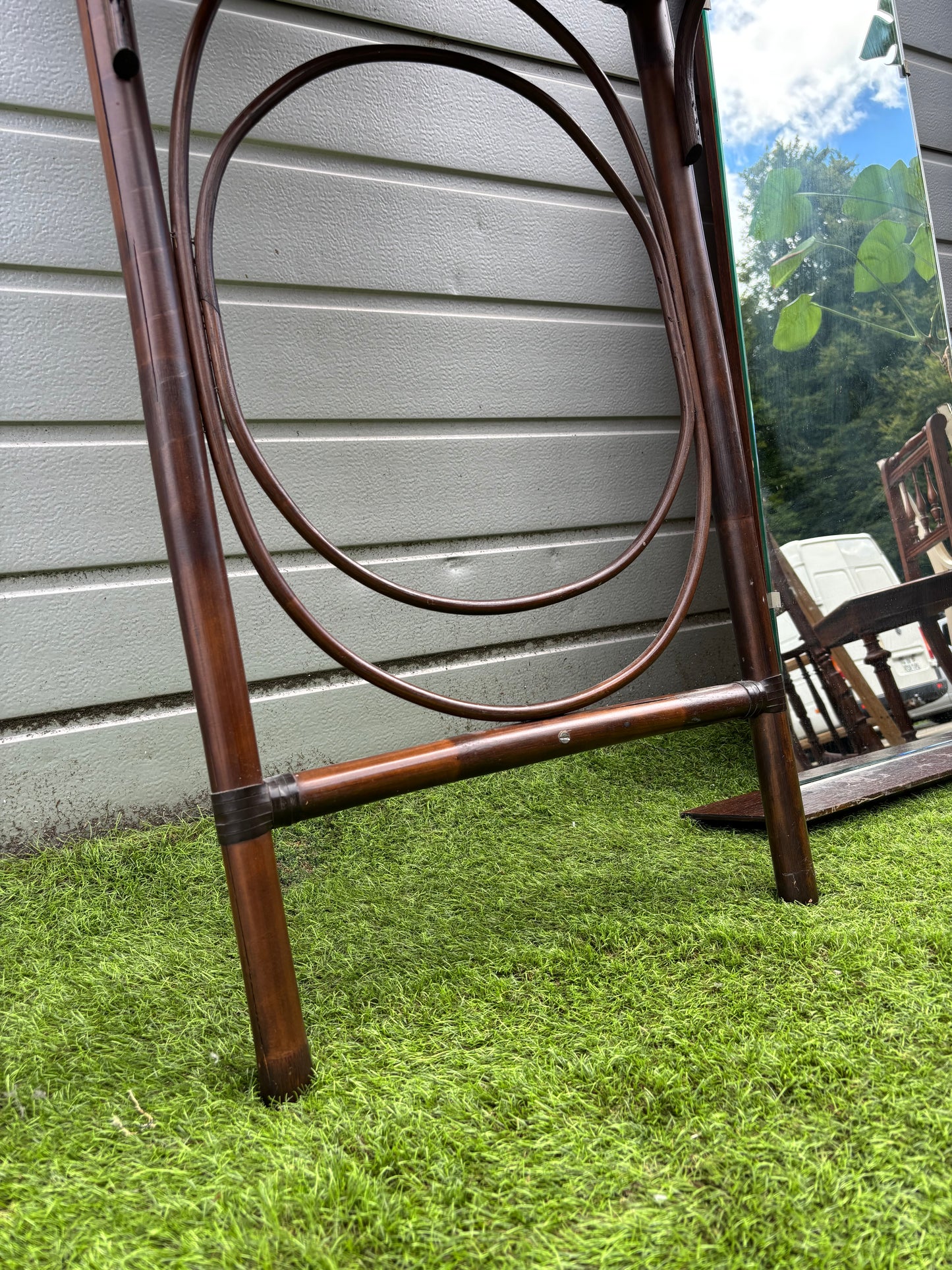 Miroir mural rotin