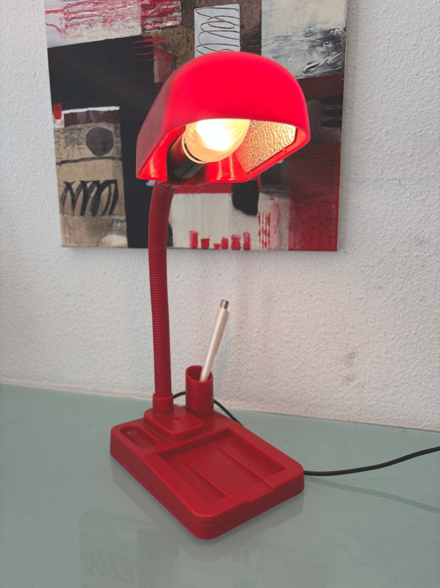 Lampe de bureau rouge Vintage 80’S