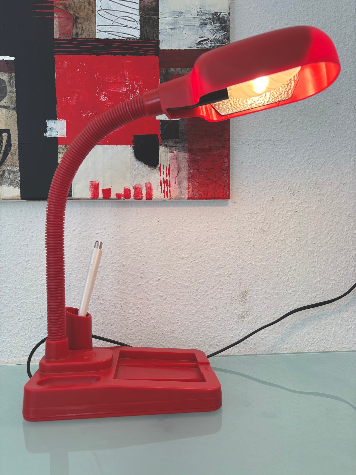Lampe de bureau rouge Vintage 80’S