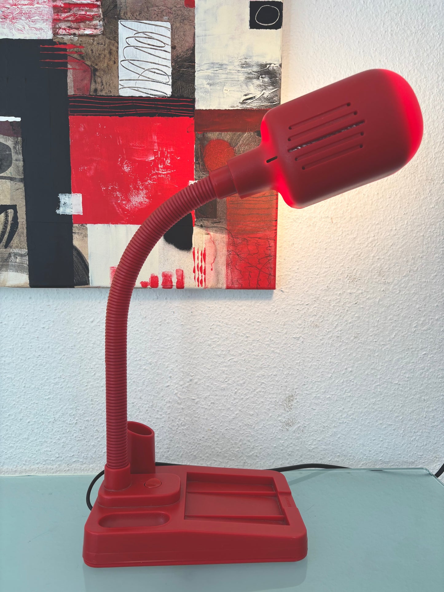 Lampe de bureau rouge Vintage 80’S