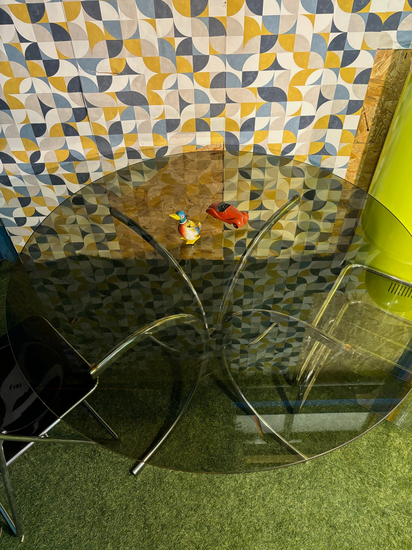 Table ronde Mushroom vintage 1970