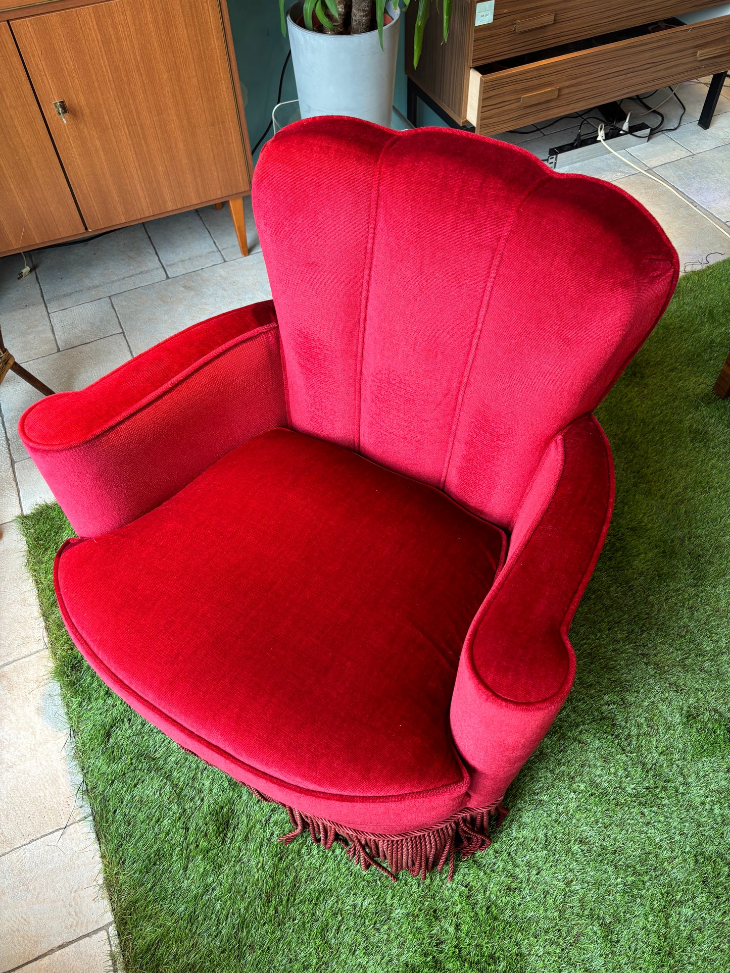 Fauteuil à franges 50’S