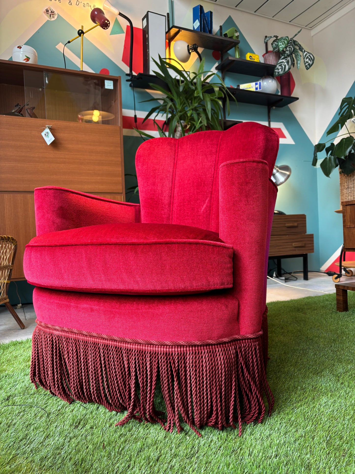 Fauteuil à franges 50’S