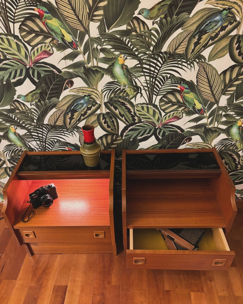 Chevet bois plaqué teck, années 70'S