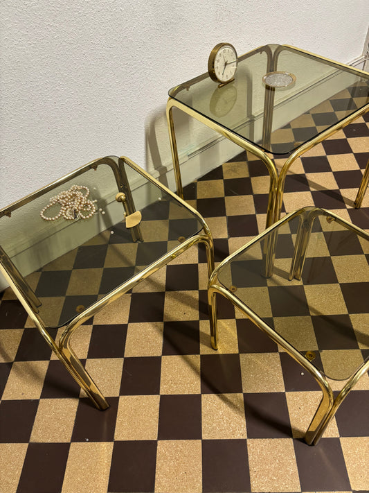 Ensemble tables gigognes vintage années 70