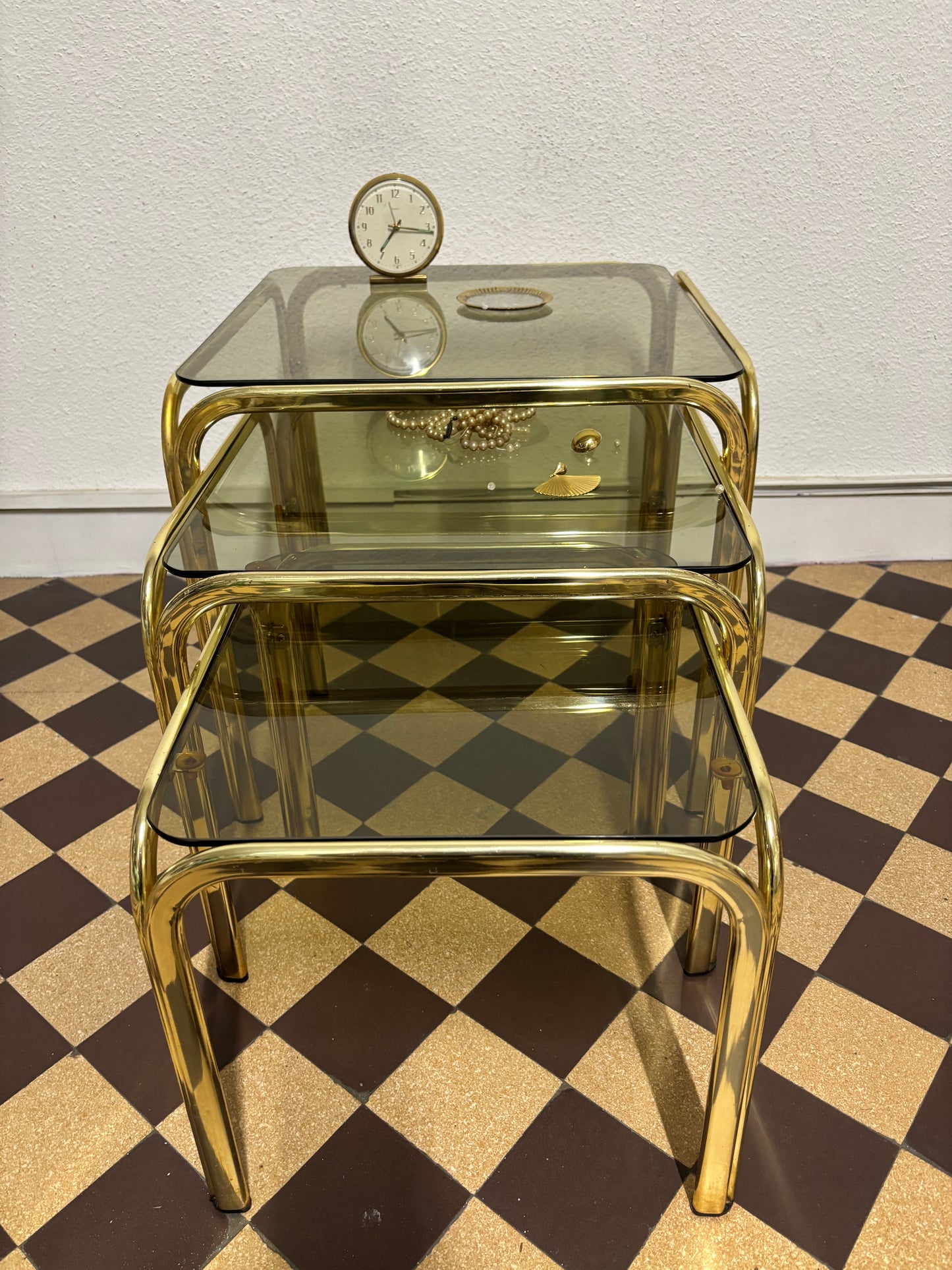 Ensemble tables gigognes vintage années 70