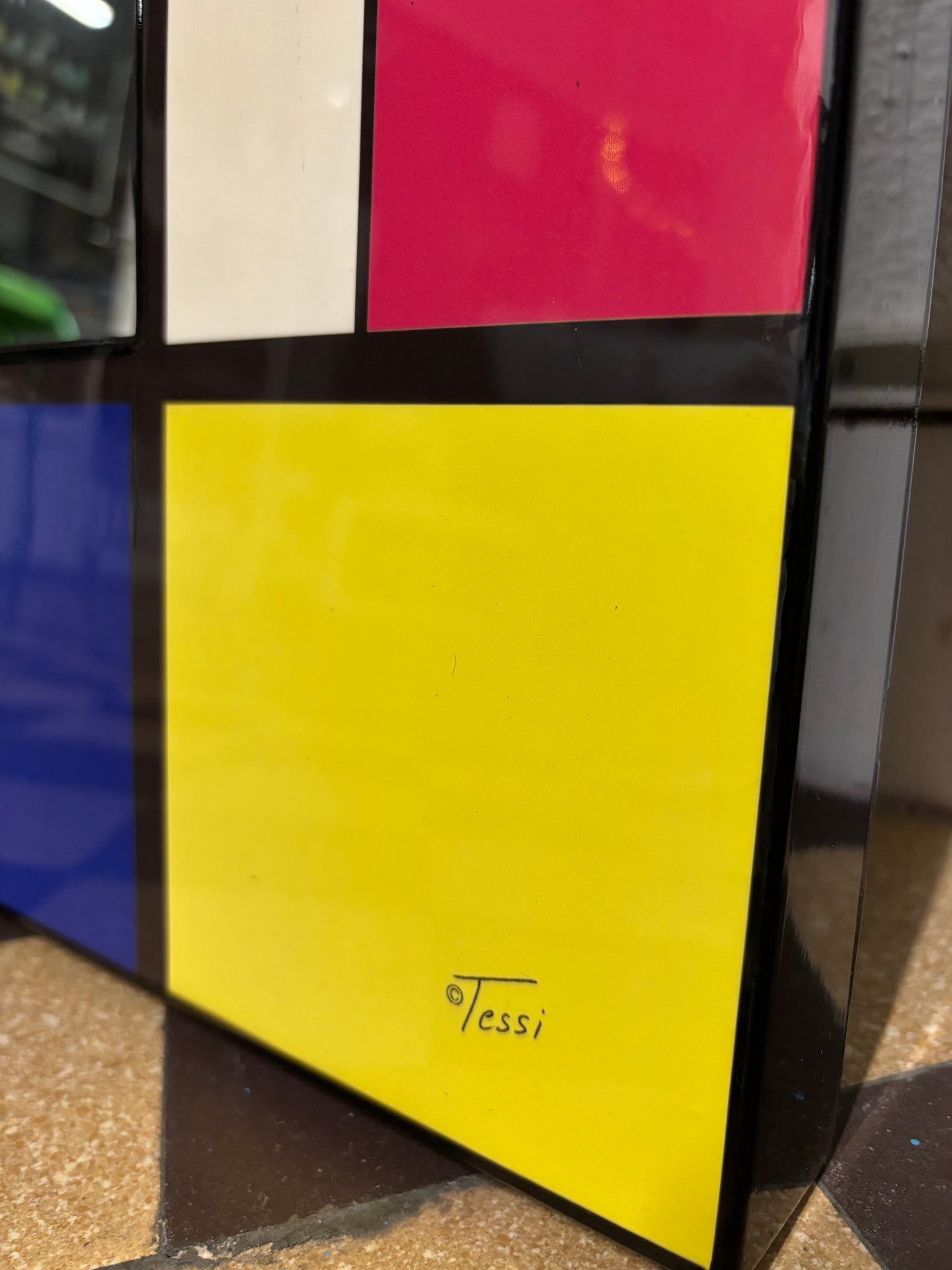 Miroir Tessi inspiration Mondrian