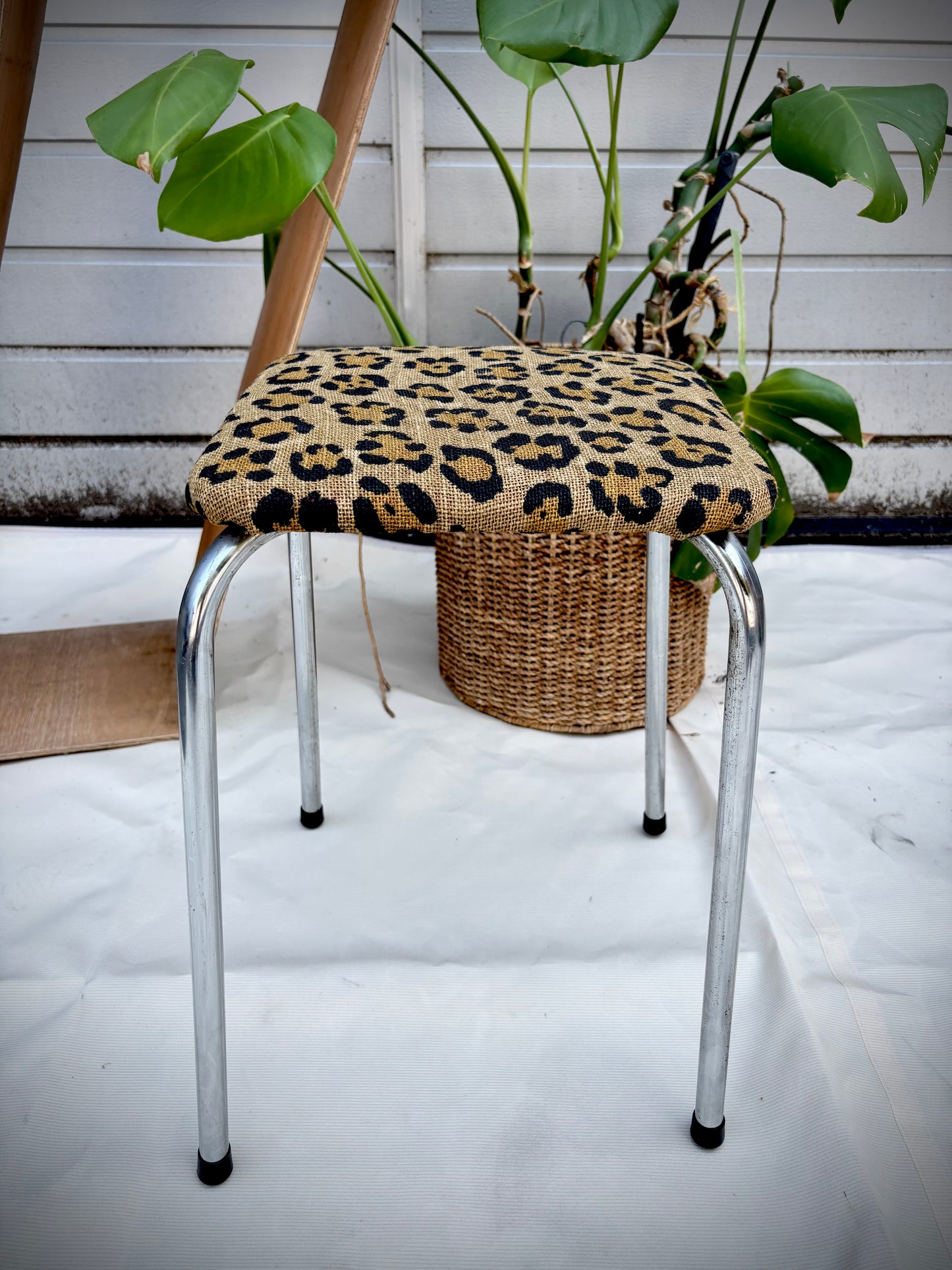 Tabouret upcycling Imprimé