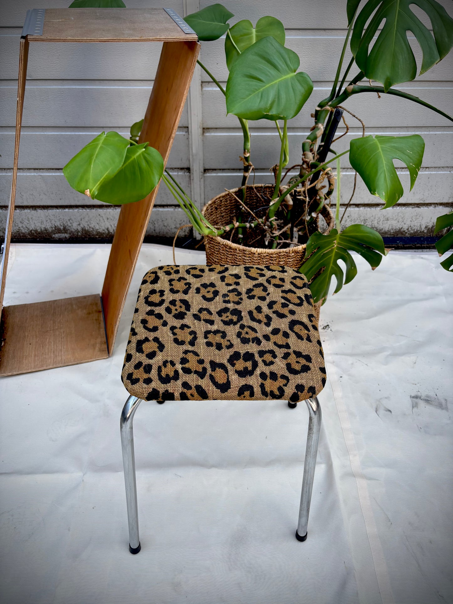 Tabouret upcycling Imprimé