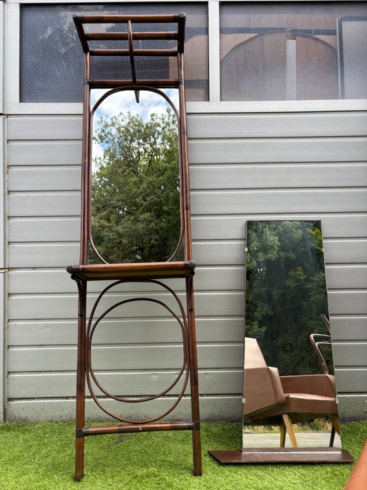 Miroir mural rotin